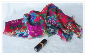 red print scarf