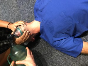 CPR ventilating with bag